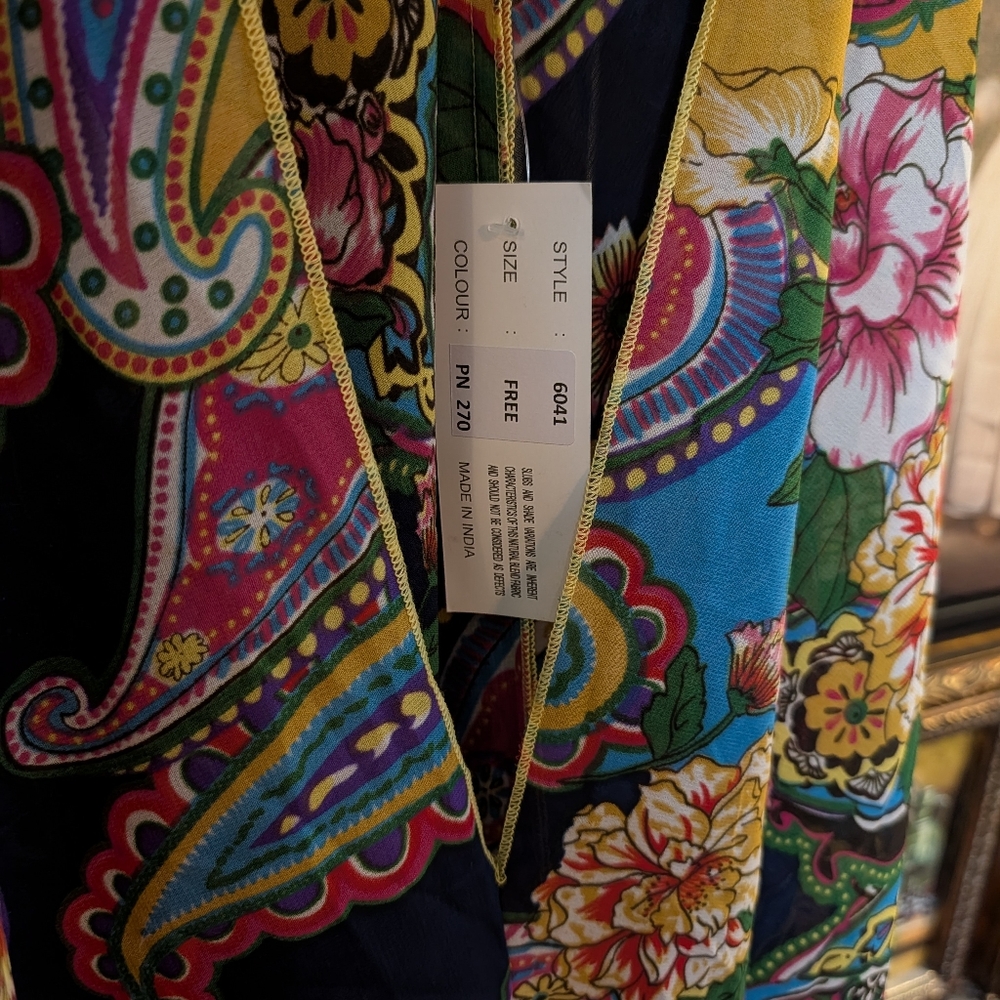 NWT Zury Free Size Paisley Halter Dress Handkerchief Hem Coverup - Picture 5 of 10